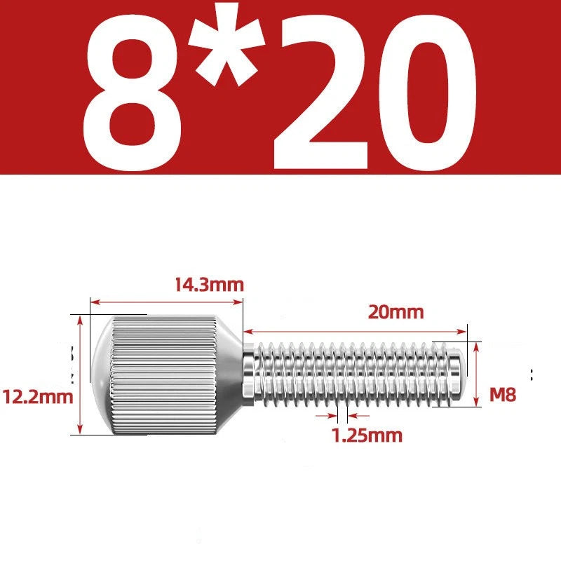 Knurled Thumb Screws – 304 Stainless Steel Small Head Thumbscrew Bolts M2–M8