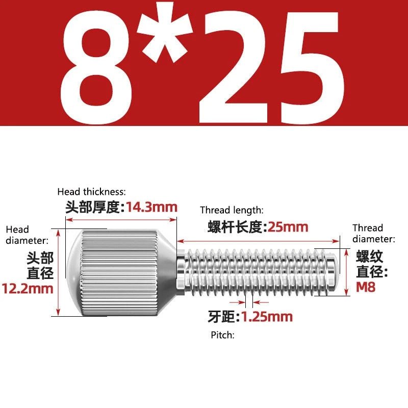 A2 Stainless Steel Knurled Thumb Screws – Small Head, Hand Tighten Fasteners (M2 to M8) - HomeDIYer