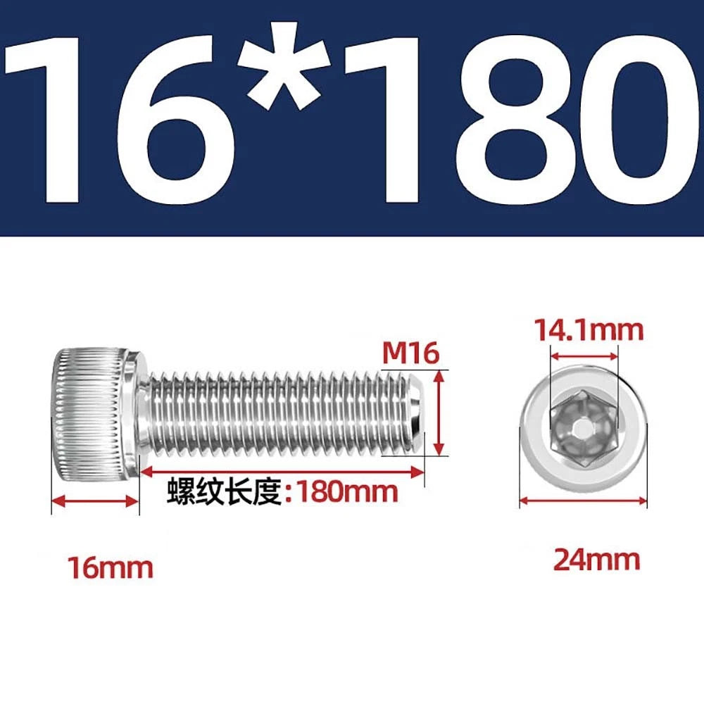 Socket Head Cap Screws – A2 Stainless Steel, M6 to M24, Hex Drive (DIN 912)