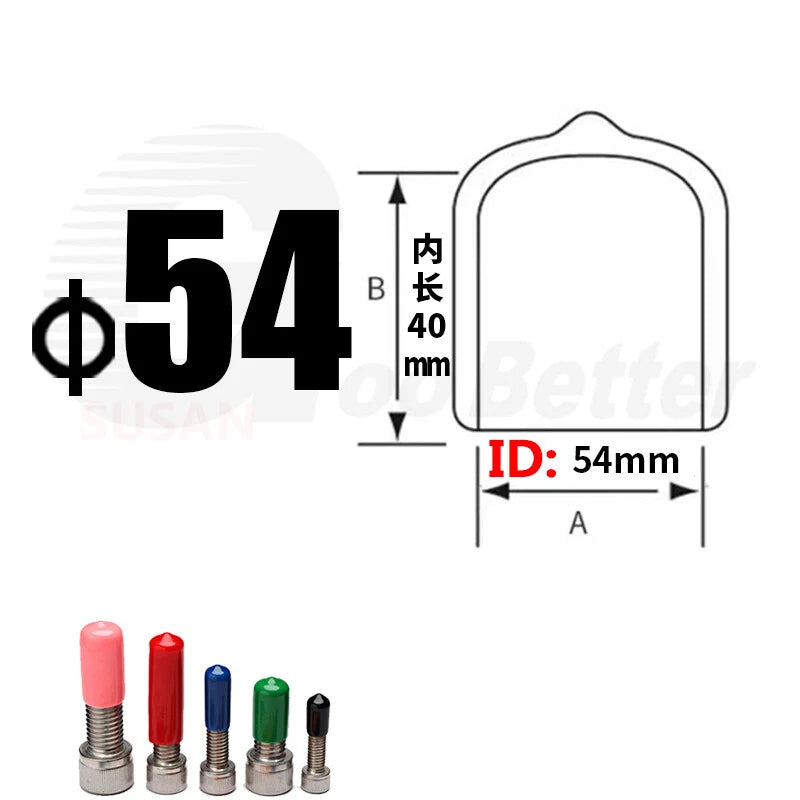 PVC End Caps for Screws, Bolts, Rods & Tubes – Thread Cover Protector, Cable Insulation Caps (1.3mm – 90mm, Black, 15-50mm Lengths)