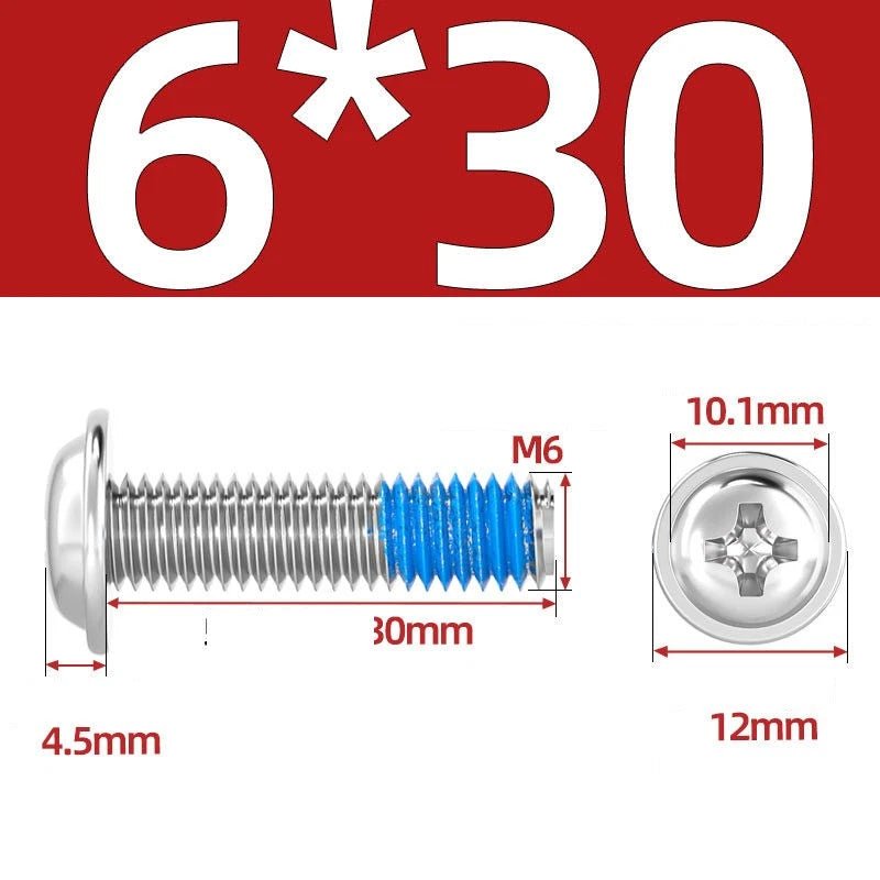 A2 Stainless Steel Phillips Flanged Button Head Machine Screws — M2 to M6, Built - In Washer Face - HomeDIYer