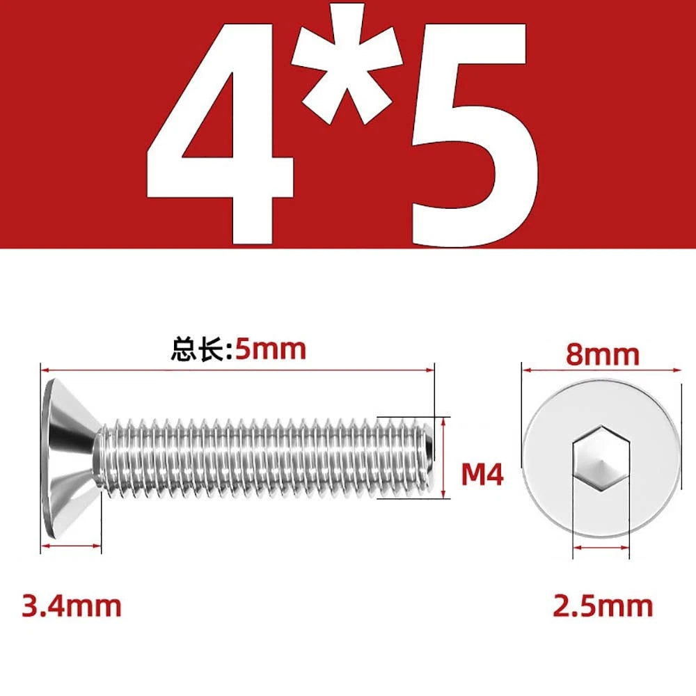 Countersunk Hex Socket Screws – A2 Stainless Steel, M2 to M16, DIN 7991, Fully Threaded