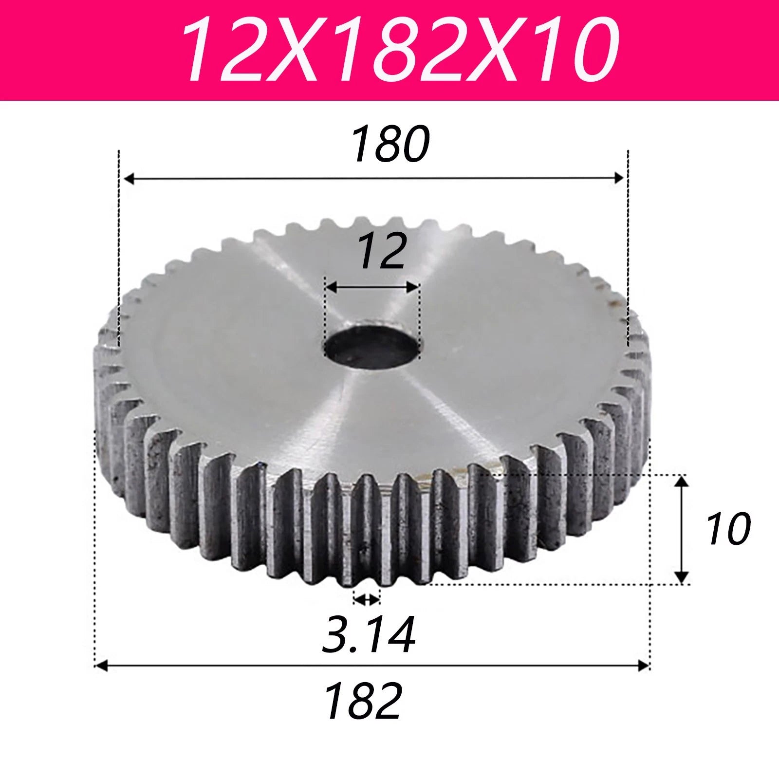 1 Modul 45# Steel Spur Gears Pinion Gear Thick 10mm 8-200 Teeth Dia 18~153mm