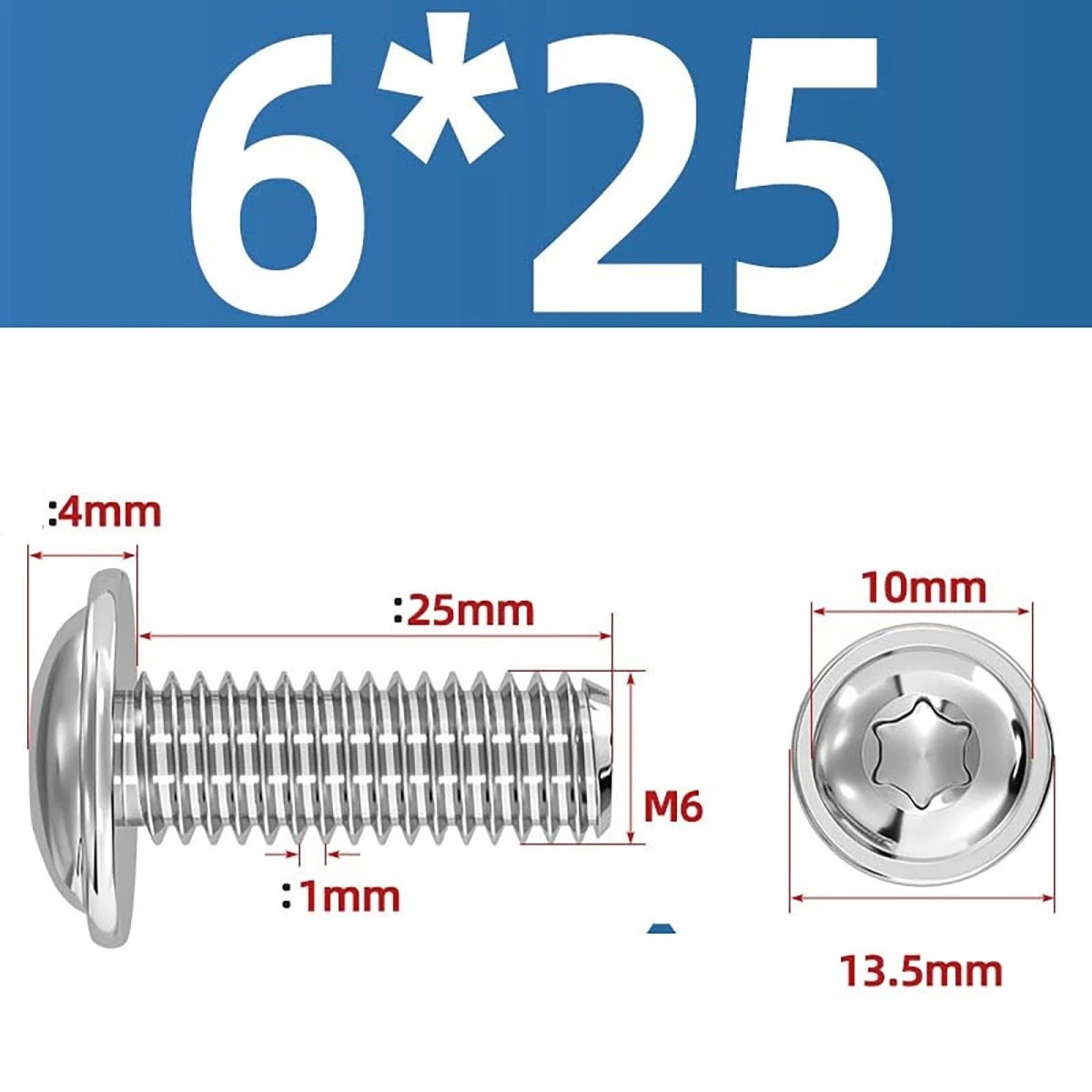 Torx Flanged Button Head Screws — 18 - 8 Stainless Steel, ISO 7380 - 2, M2 to M8 - HomeDIYer