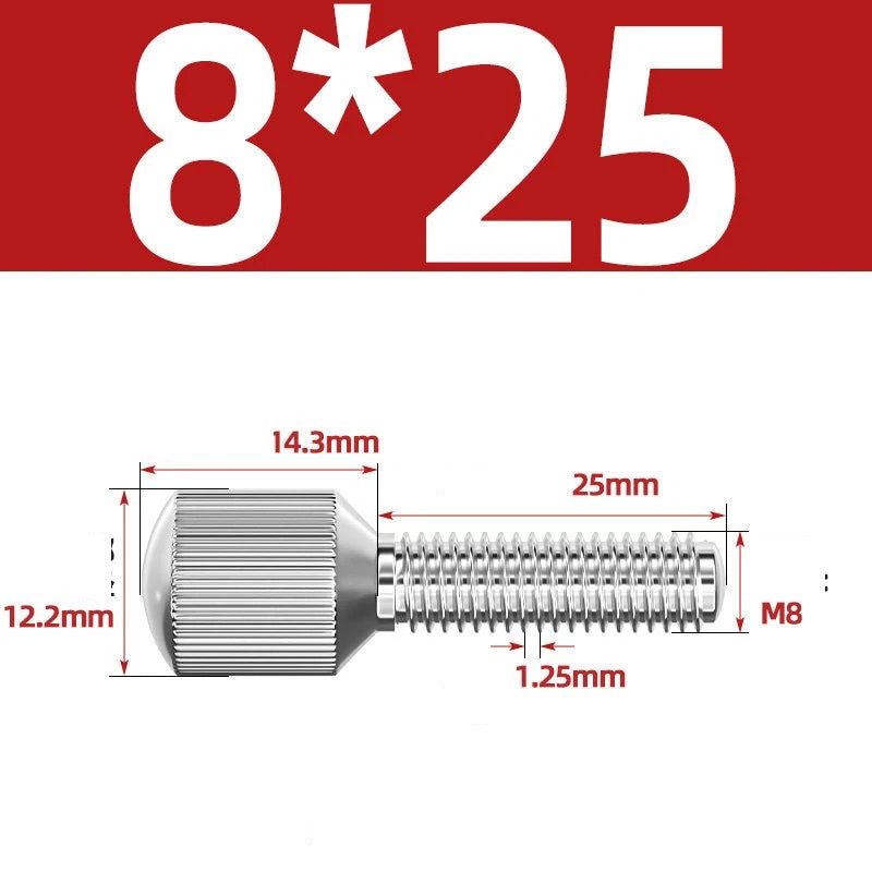 Knurled Thumb Screws – 304 Stainless Steel Small Head Thumbscrew Bolts M2–M8