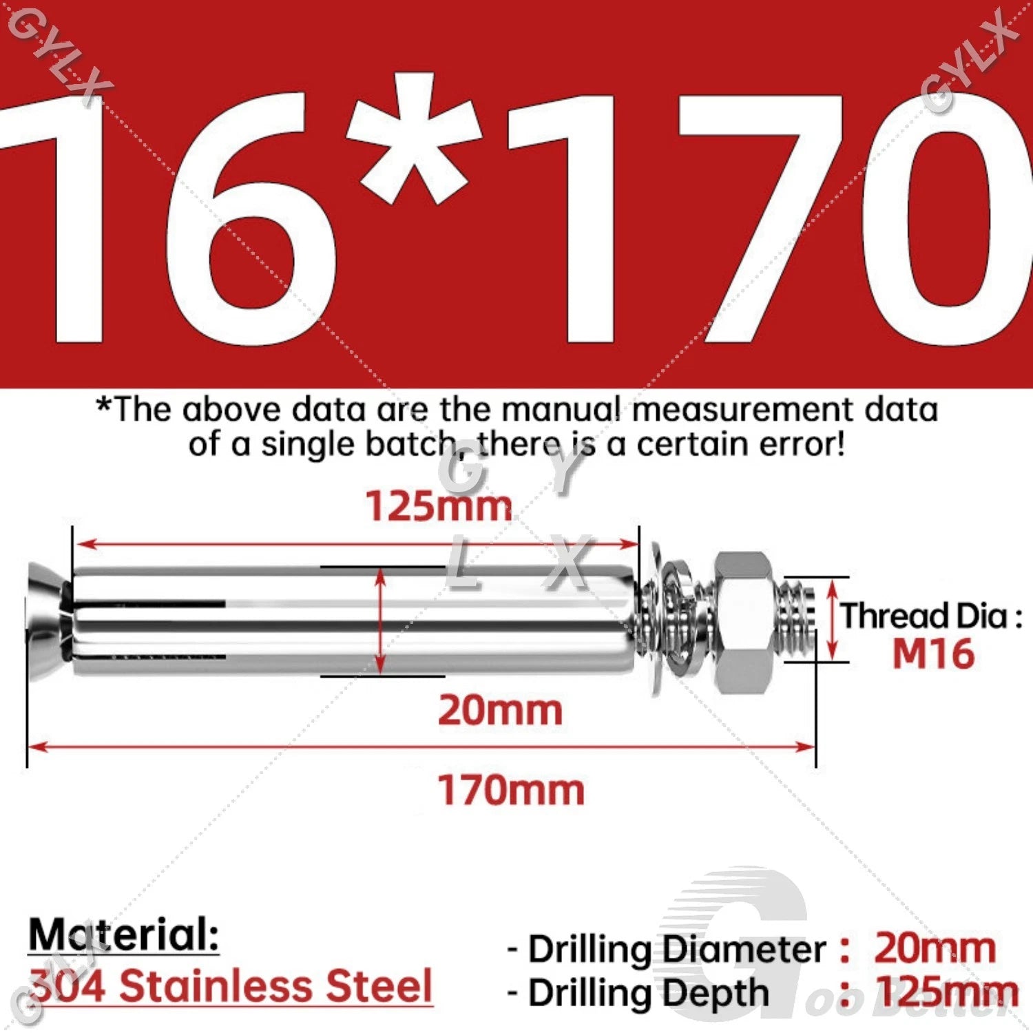Concrete Expansion Bolts Wall Anchor Screws — M6 to M20 | Stainless Steel & Zinc Plated
