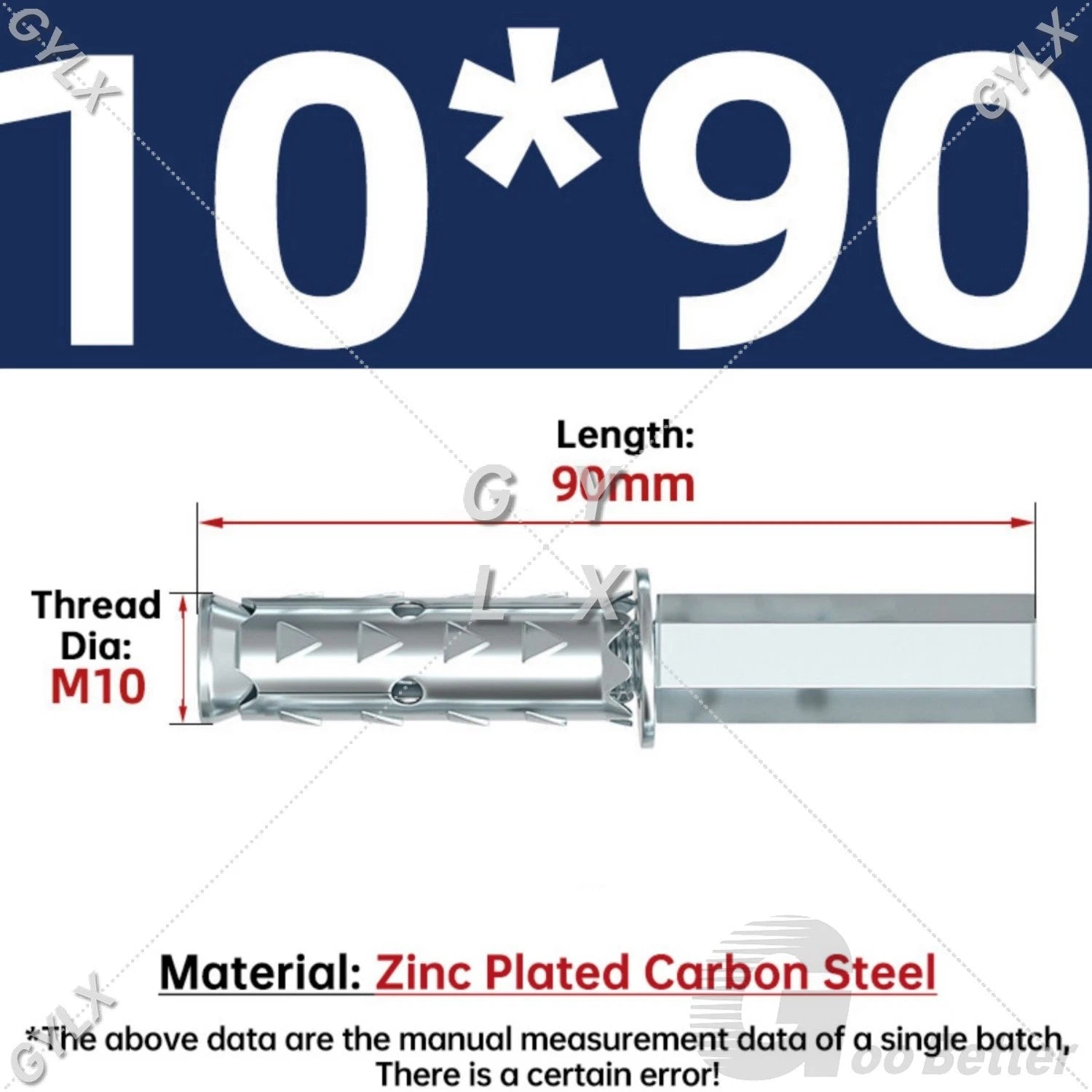 Galvanized Masonry Concrete Expansion Bolts — M6 M8 M10 M12 Wall Anchor Screws
