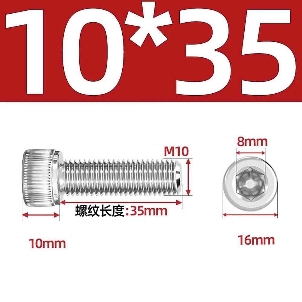 Socket Head Cap Screws – A2 Stainless Steel, M6 to M24, Hex Drive (DIN 912)