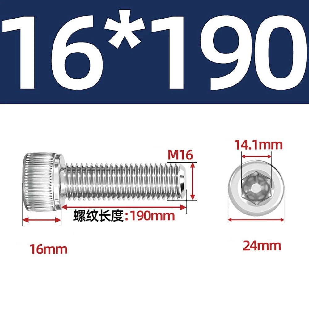 Socket Head Cap Screws – A2 Stainless Steel, M6 to M24, Hex Drive (DIN 912)