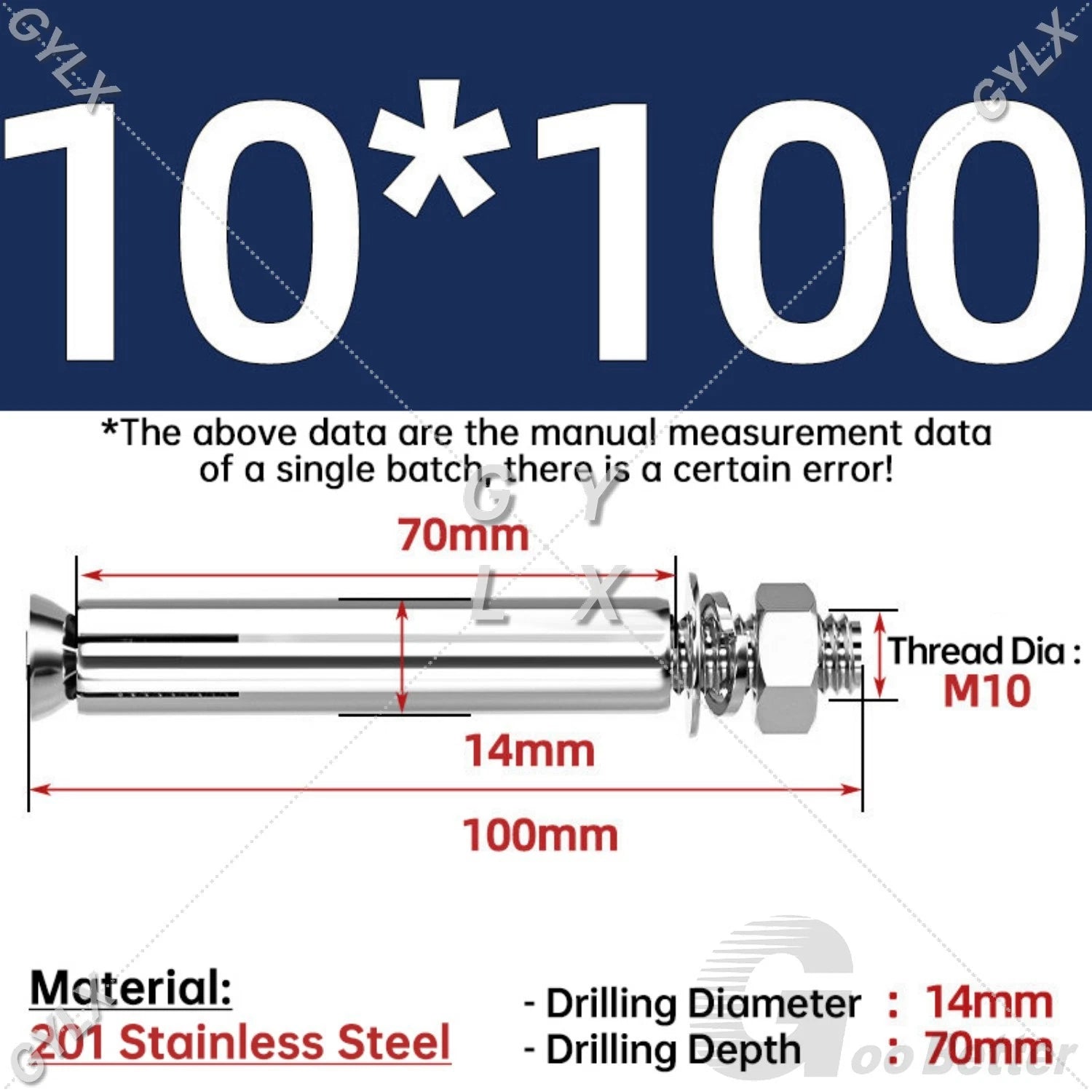 Concrete Expansion Bolts Wall Anchor Screws — M6 to M20 | Stainless Steel & Zinc Plated