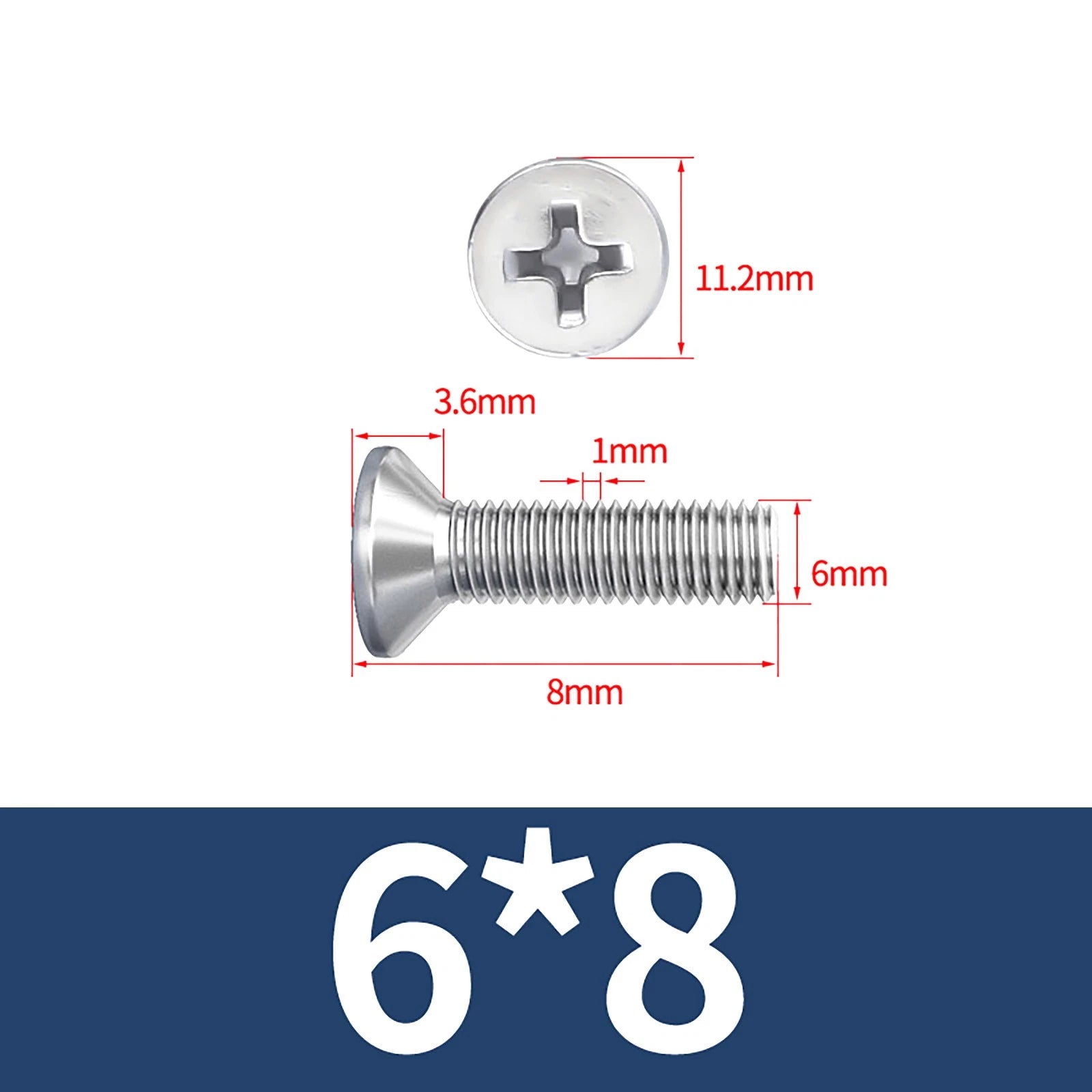 M3–M10 Phillips Countersunk Machine Screws – A2 Stainless Steel, Flat Head, Fully Threaded (3–100mm Overall Length)