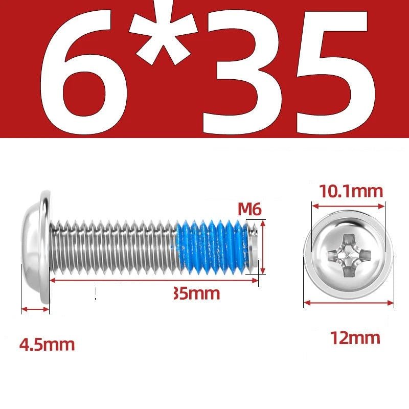 A2 Stainless Steel Phillips Flanged Button Head Machine Screws — M2 to M6, Built - In Washer Face - HomeDIYer