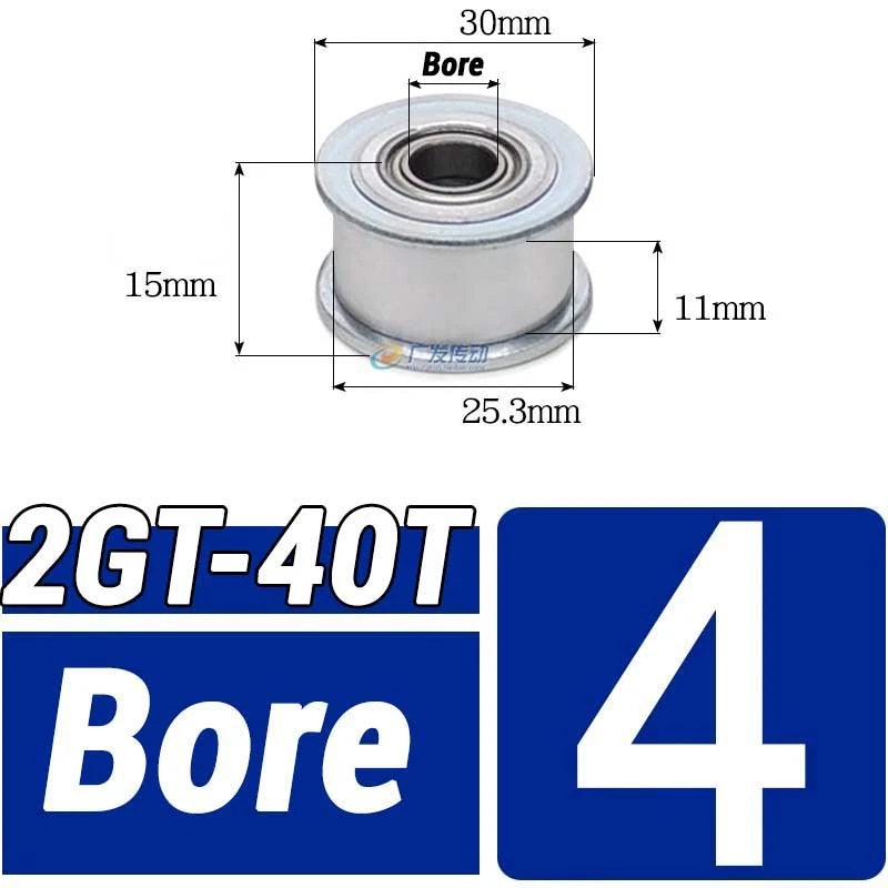 GT2 Timing Belt Pulley 16-100 Teeth 6-10mm Teeth Width Bore 3mm-25mm For 3D
