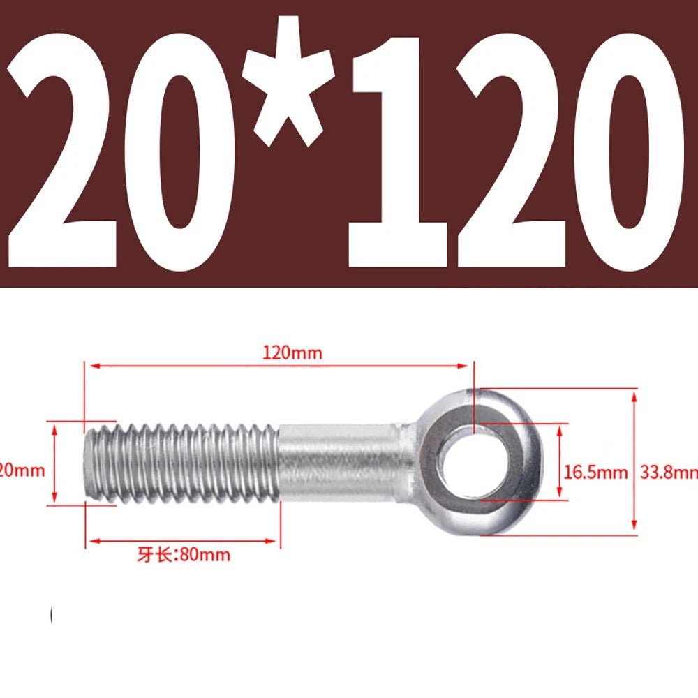 M5 - M24 A2 304 Stainless Steel Partially Threaded Forged Eye Bolts with Rings for Wire Rope & Hanging - HomeDIYer