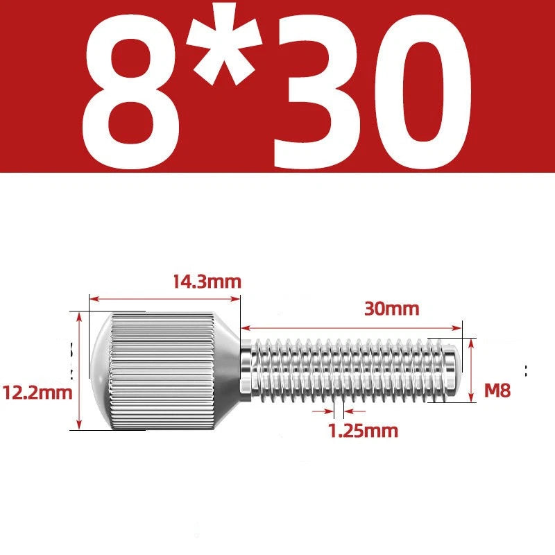 Knurled Thumb Screws – 304 Stainless Steel Small Head Thumbscrew Bolts M2–M8
