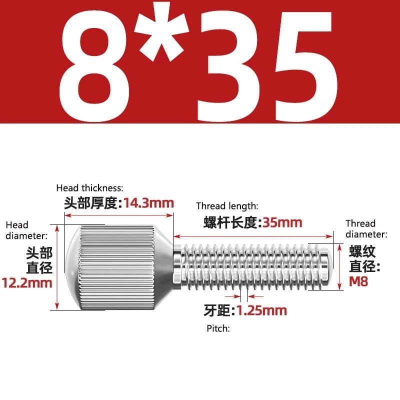 A2 Stainless Steel Knurled Thumb Screws – Small Head, Hand Tighten Fasteners (M2 to M8) - HomeDIYer