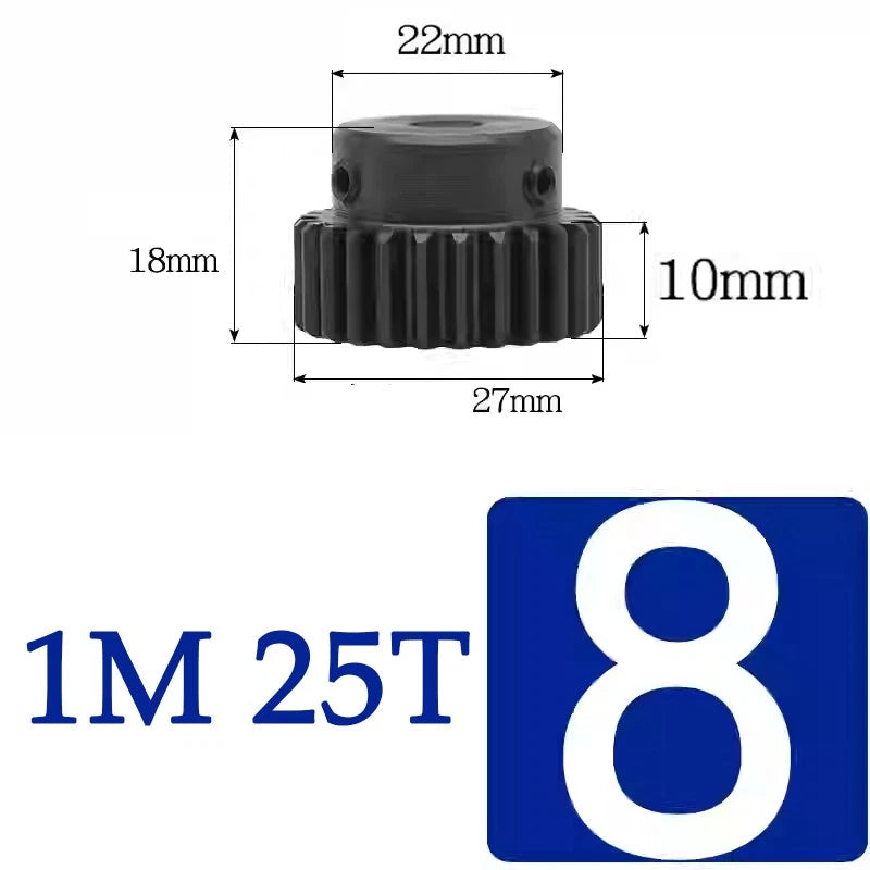 Spur Gears 1 Mod Transmission Gear With Step 45# Steel Pinion Motor Gear 10T~29T