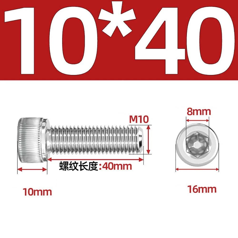 Socket Head Cap Screws – A2 Stainless Steel, M6 to M24, Hex Drive (DIN 912)