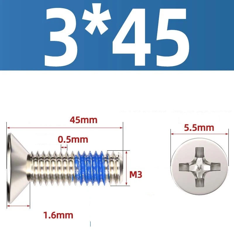 M1.2–M6 Phillips Flat Head Machine Screws | Carbon Steel | Black & Nickel Plated