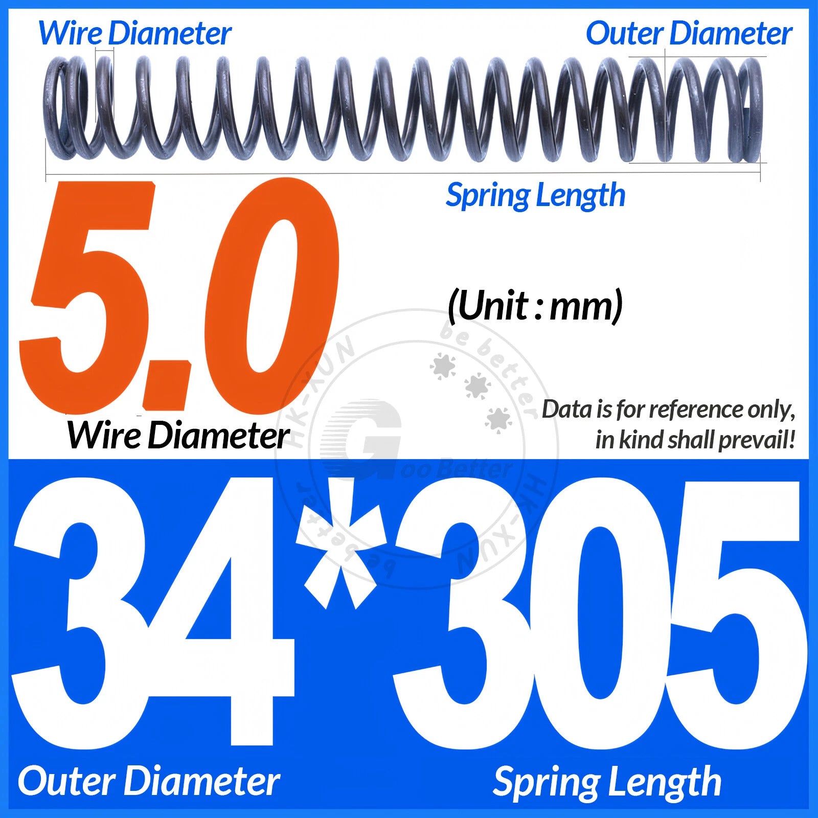 Length 305mm Compression Spring Pressure Springs OD 3-60mm Wire Dia 0.3mm-6.0mm