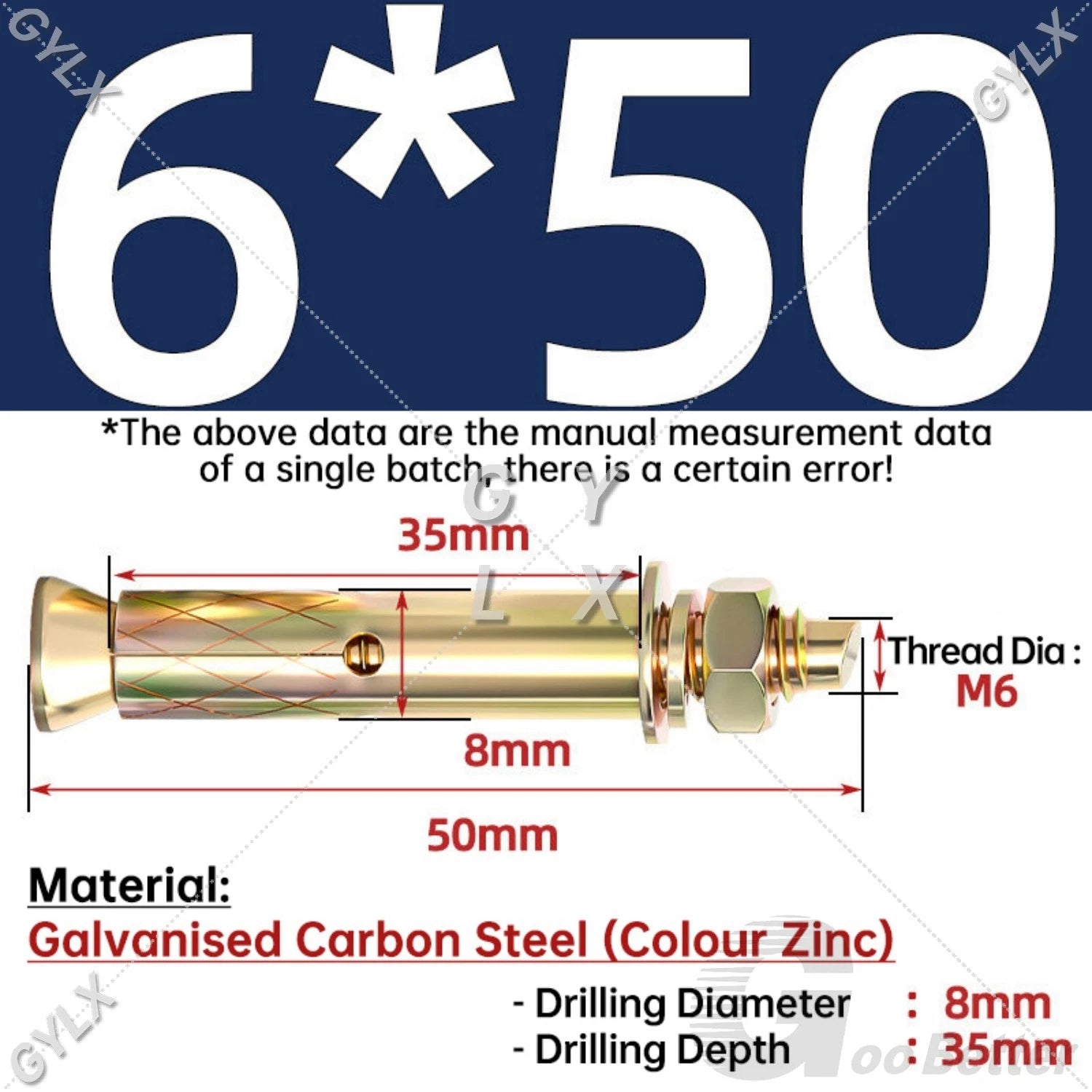 Concrete Expansion Bolts Wall Anchor Screws — M6 to M20 | Stainless Steel & Zinc Plated
