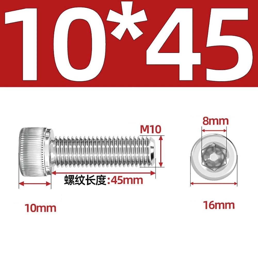 Socket Head Cap Screws – A2 Stainless Steel, M6 to M24, Hex Drive (DIN 912)