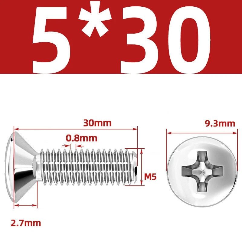 Phillips Oval Head Machine Screws Stainless Steel — M1.6 to M10, All Sizes - HomeDIYer