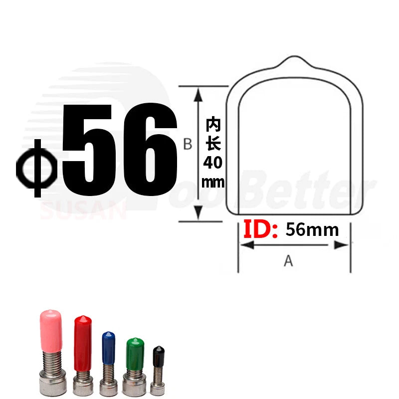 PVC End Caps for Screws, Bolts, Rods & Tubes – Thread Cover Protector, Cable Insulation Caps (1.3mm – 90mm, Black, 15-50mm Lengths)