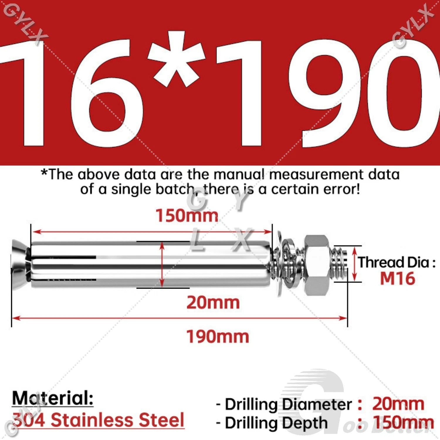 Concrete Expansion Bolts Wall Anchor Screws — M6 to M20 | Stainless Steel & Zinc Plated