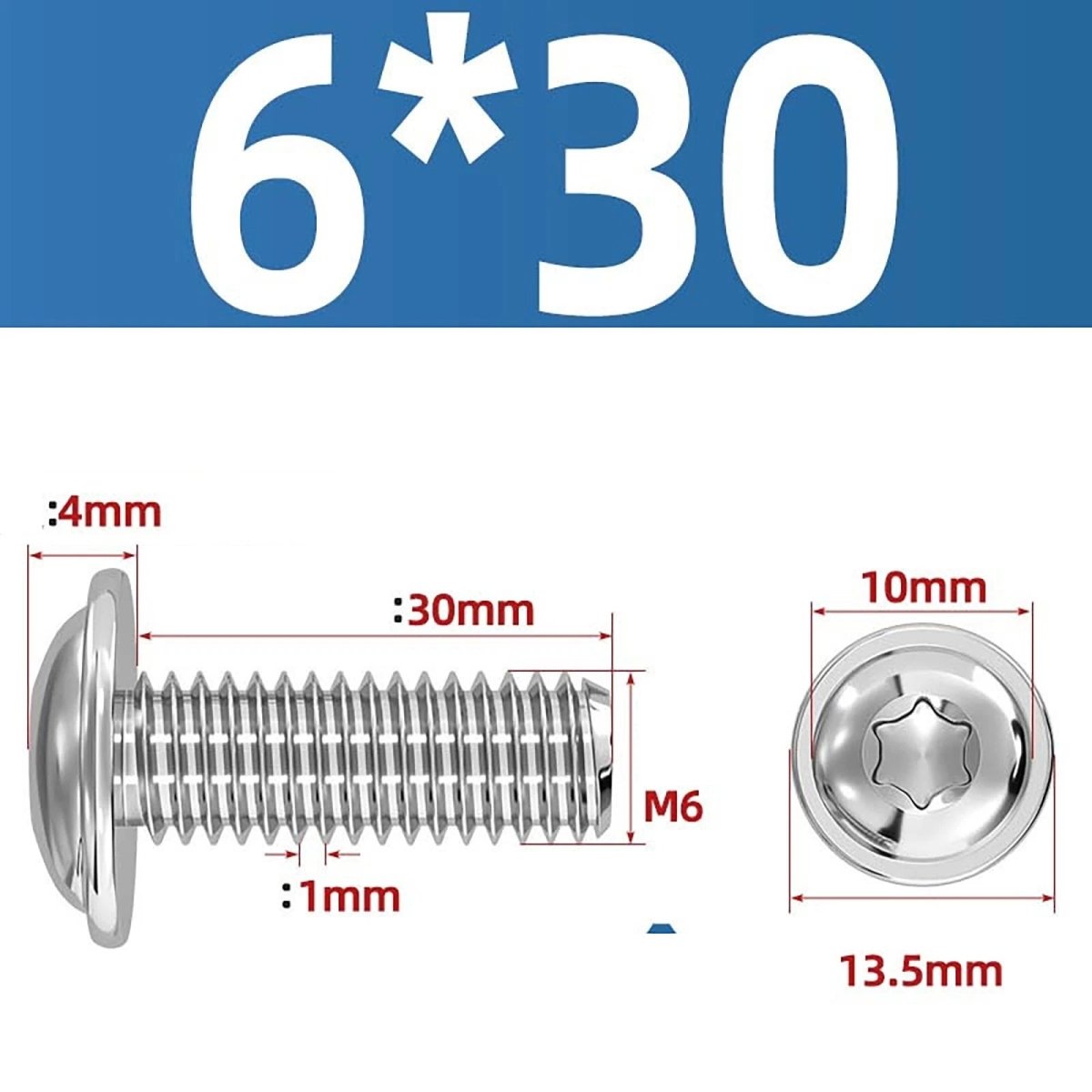 Torx Flanged Button Head Screws — 18 - 8 Stainless Steel, ISO 7380 - 2, M2 to M8 - HomeDIYer
