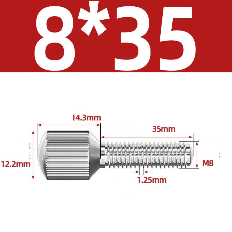 Knurled Thumb Screws – 304 Stainless Steel Small Head Thumbscrew Bolts M2–M8
