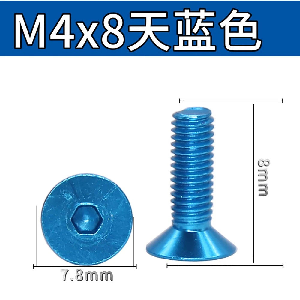 M3.5 / M4 Countersunk Hex Socket Screws — Anodized Aluminum Alloy, 10 Colors