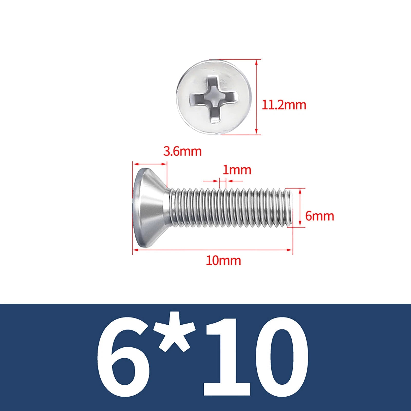 M3–M10 Phillips Countersunk Machine Screws – A2 Stainless Steel, Flat Head, Fully Threaded (3–100mm Overall Length)