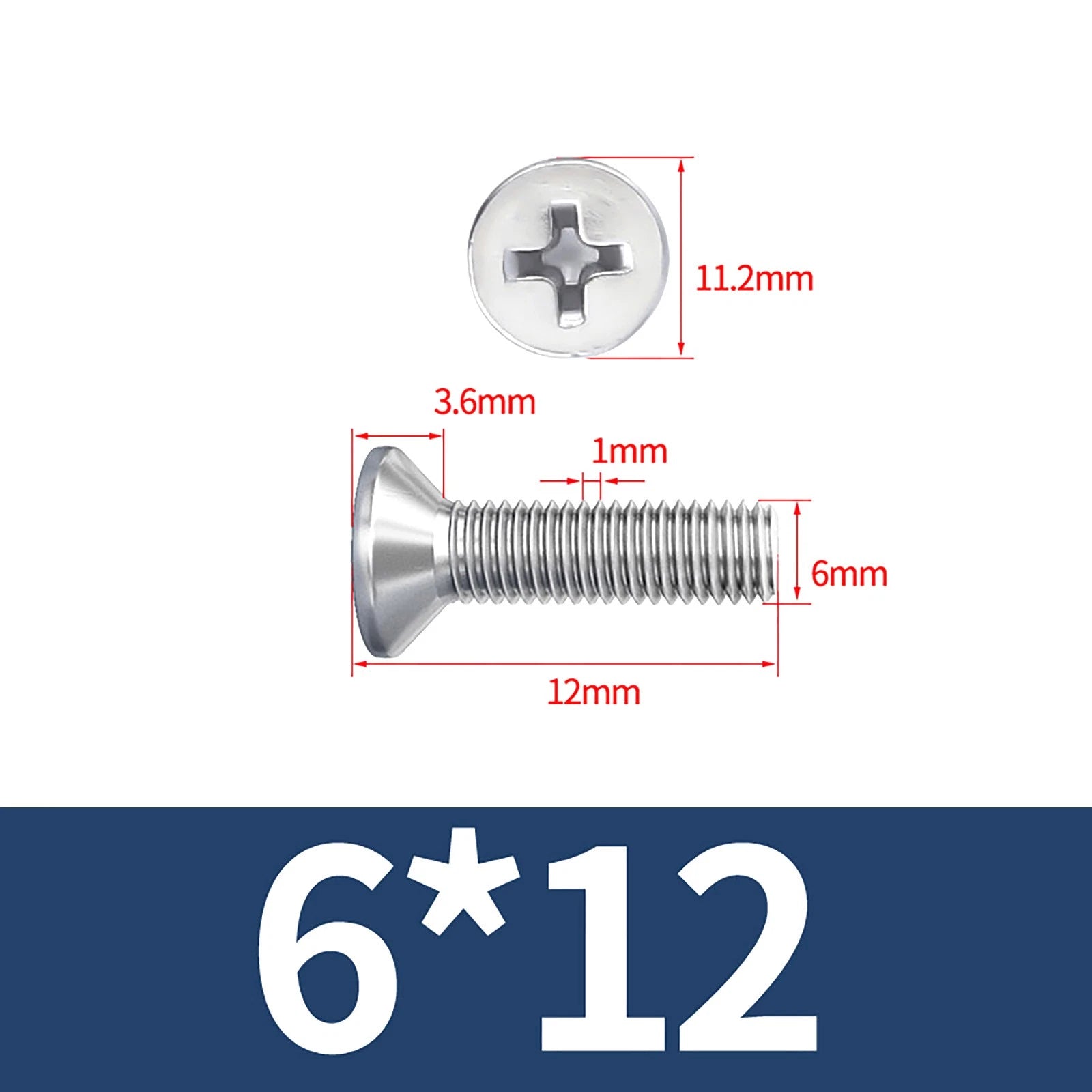 M3–M10 Phillips Countersunk Machine Screws – A2 Stainless Steel, Flat Head, Fully Threaded (3–100mm Overall Length)