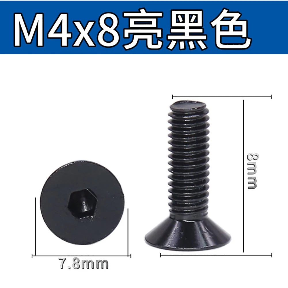 M3.5 / M4 Countersunk Hex Socket Screws — Anodized Aluminum Alloy, 10 Colors