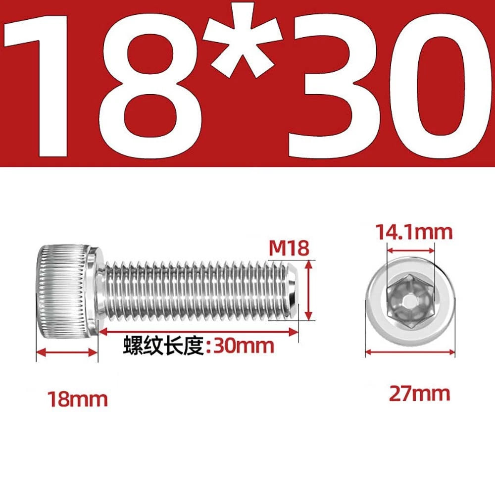 Socket Head Cap Screws – A2 Stainless Steel, M6 to M24, Hex Drive (DIN 912)