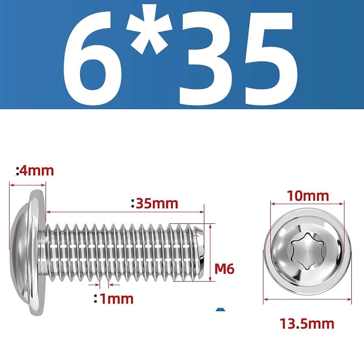 Torx Flanged Button Head Screws — 18 - 8 Stainless Steel, ISO 7380 - 2, M2 to M8 - HomeDIYer