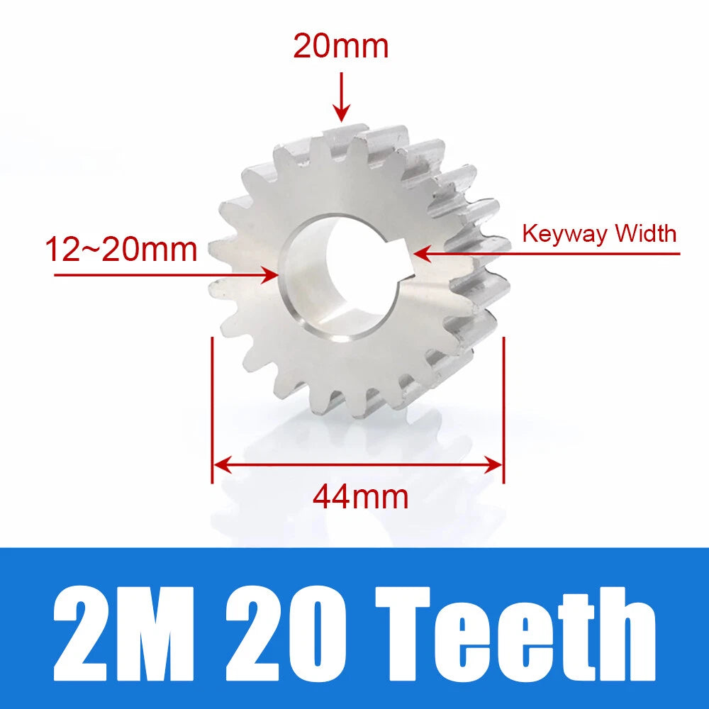 1/1.5/2 Mod 12~120 Teeth, Flat Gear Cylindrical Gear, Spur Gears Stainless Steel