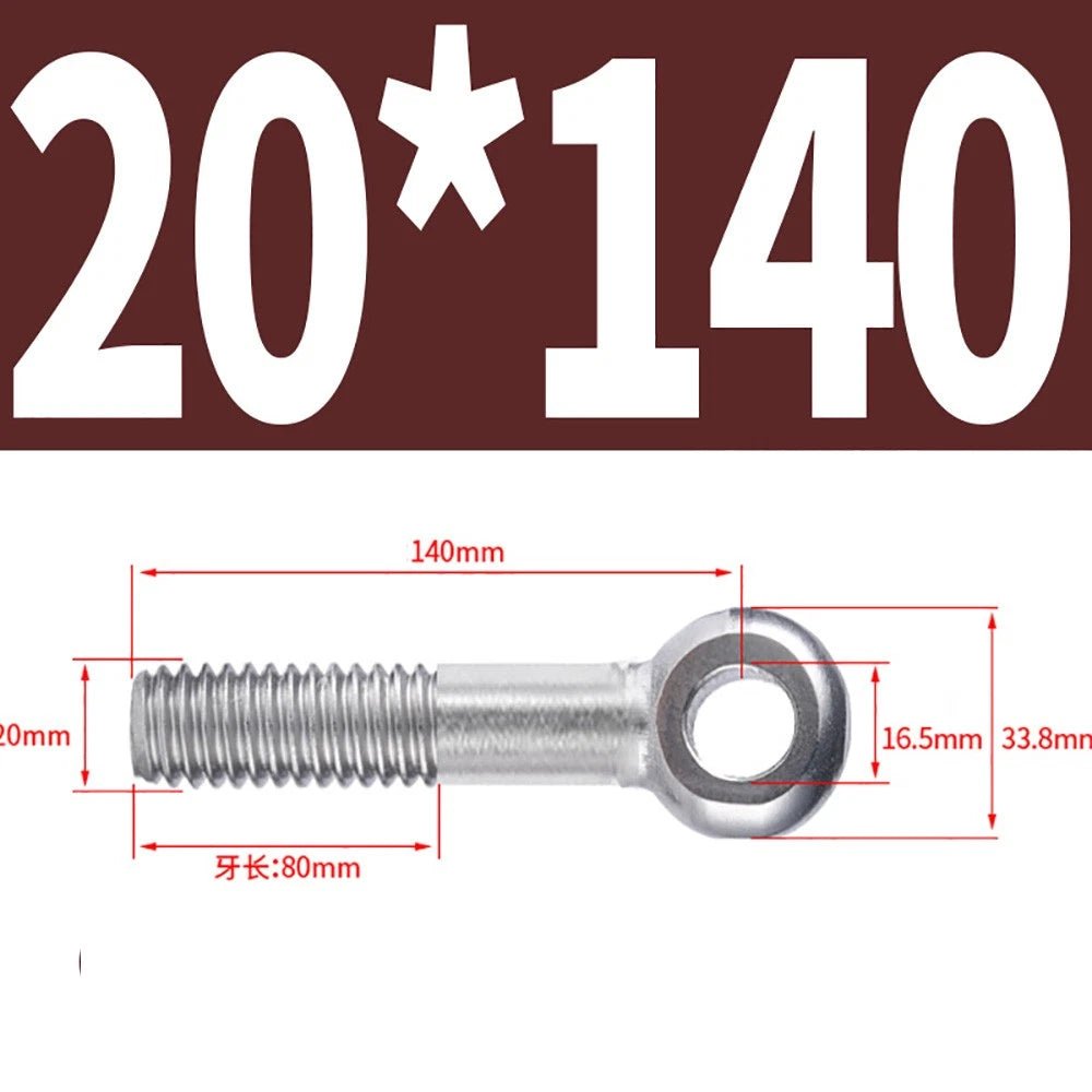 M5 - M24 A2 304 Stainless Steel Partially Threaded Forged Eye Bolts with Rings for Wire Rope & Hanging - HomeDIYer