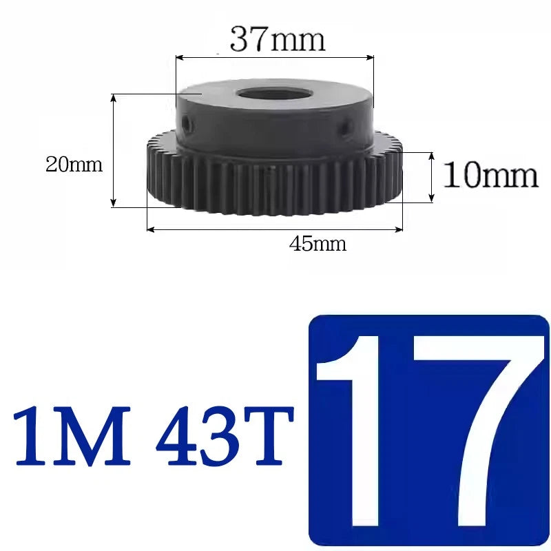 Spur Gears 1 Mod Transmission Gear With Step 45# Steel Pinion Motor Gear 30T~44T