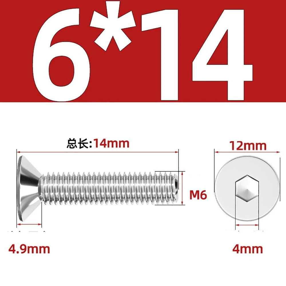 A4 Stainless Steel Countersunk Hex Socket Screws – Marine Grade, M2 to M16 (DIN 7991)
