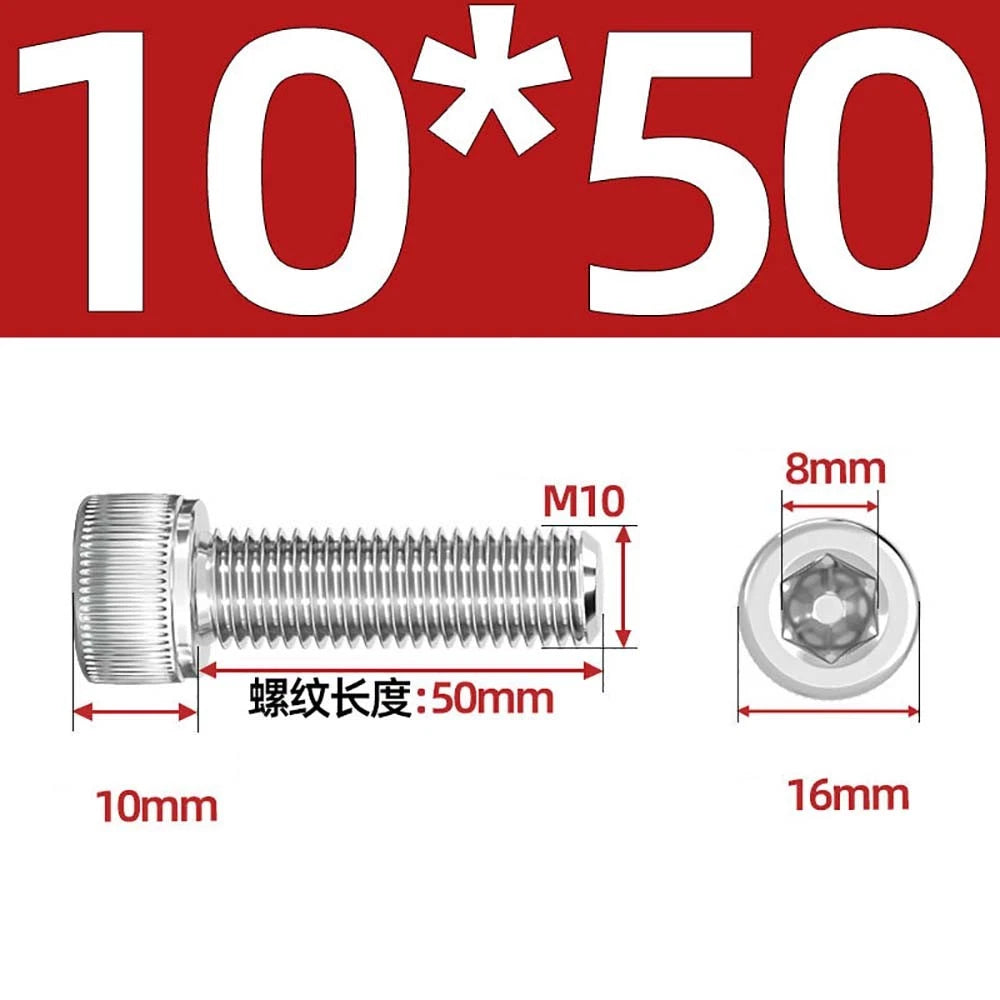 Socket Head Cap Screws – A2 Stainless Steel, M6 to M24, Hex Drive (DIN 912)