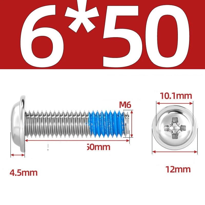A2 Stainless Steel Phillips Flanged Button Head Machine Screws — M2 to M6, Built - In Washer Face - HomeDIYer