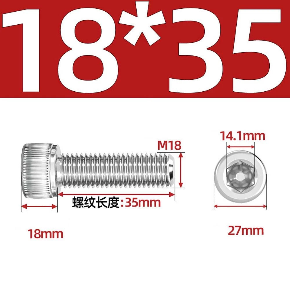 Socket Head Cap Screws – A2 Stainless Steel, M6 to M24, Hex Drive (DIN 912)