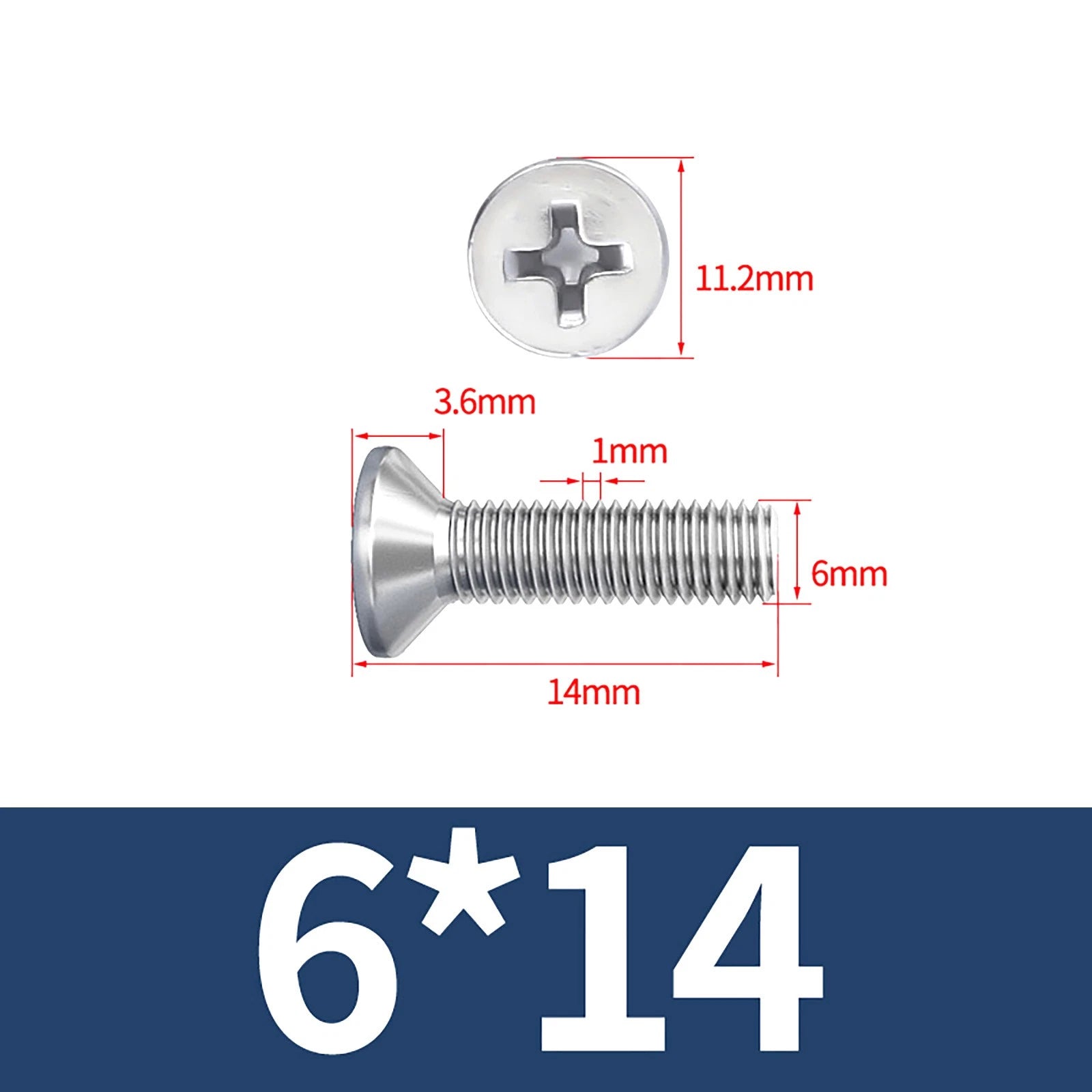 M3–M10 Phillips Countersunk Machine Screws – A2 Stainless Steel, Flat Head, Fully Threaded (3–100mm Overall Length)