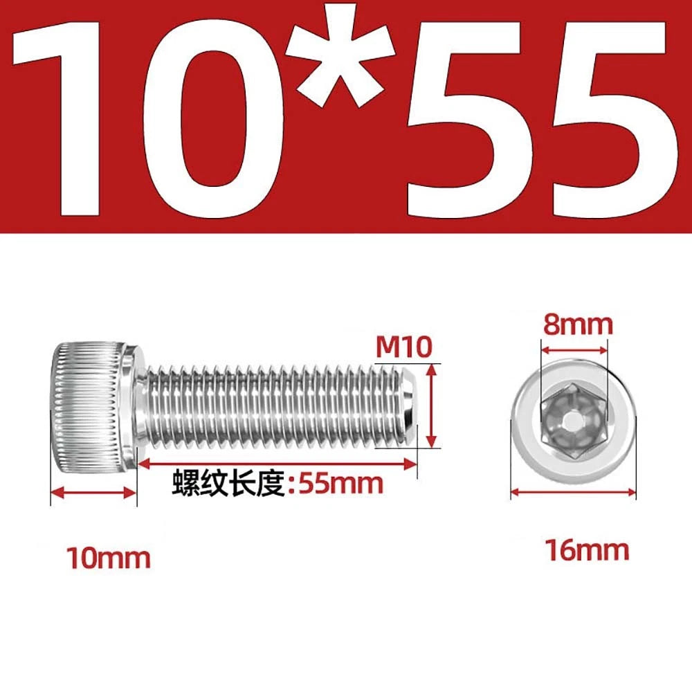 Socket Head Cap Screws – A2 Stainless Steel, M6 to M24, Hex Drive (DIN 912)