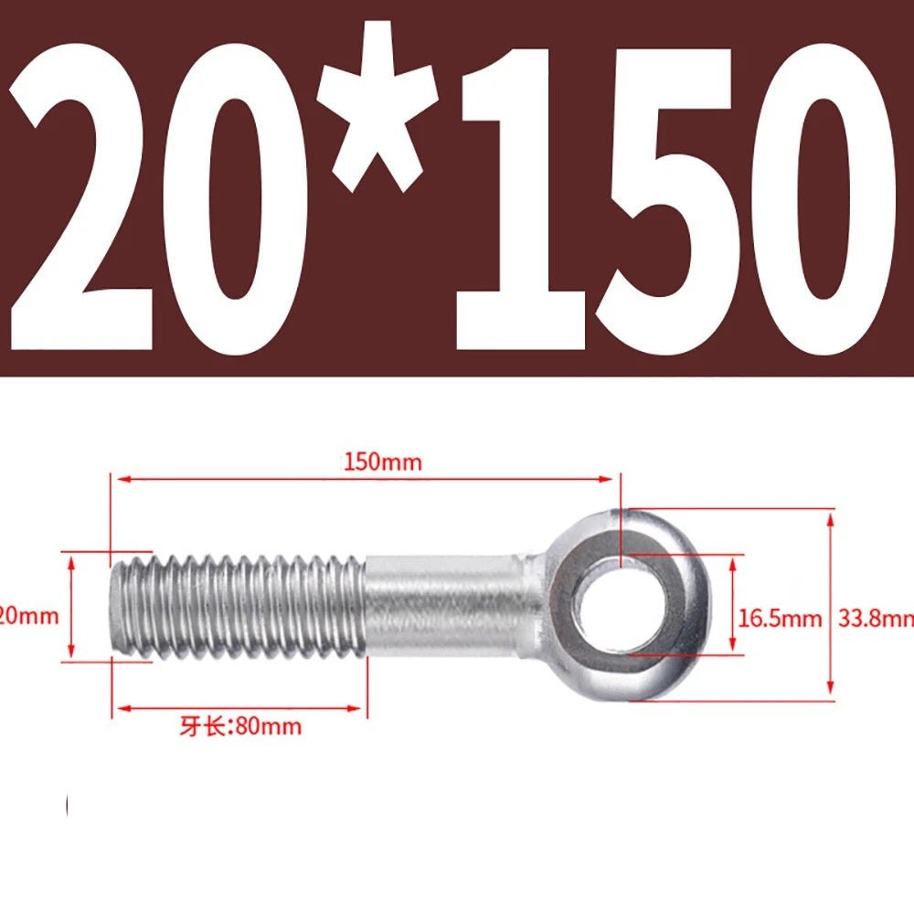 M5 - M24 A2 304 Stainless Steel Partially Threaded Forged Eye Bolts with Rings for Wire Rope & Hanging - HomeDIYer