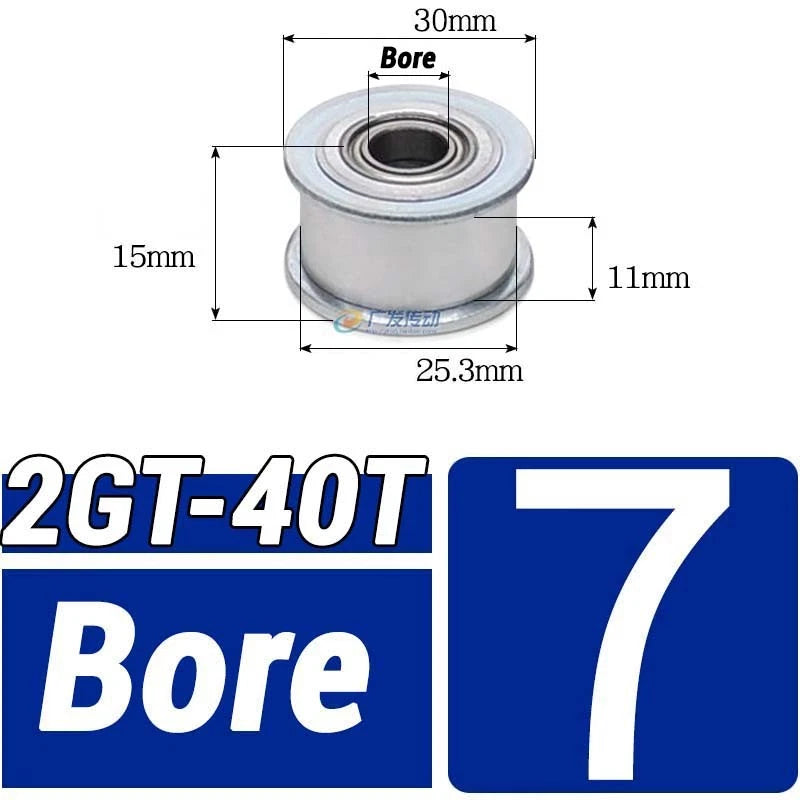 GT2 Timing Belt Pulley 16-100 Teeth 6-10mm Teeth Width Bore 3mm-25mm For 3D