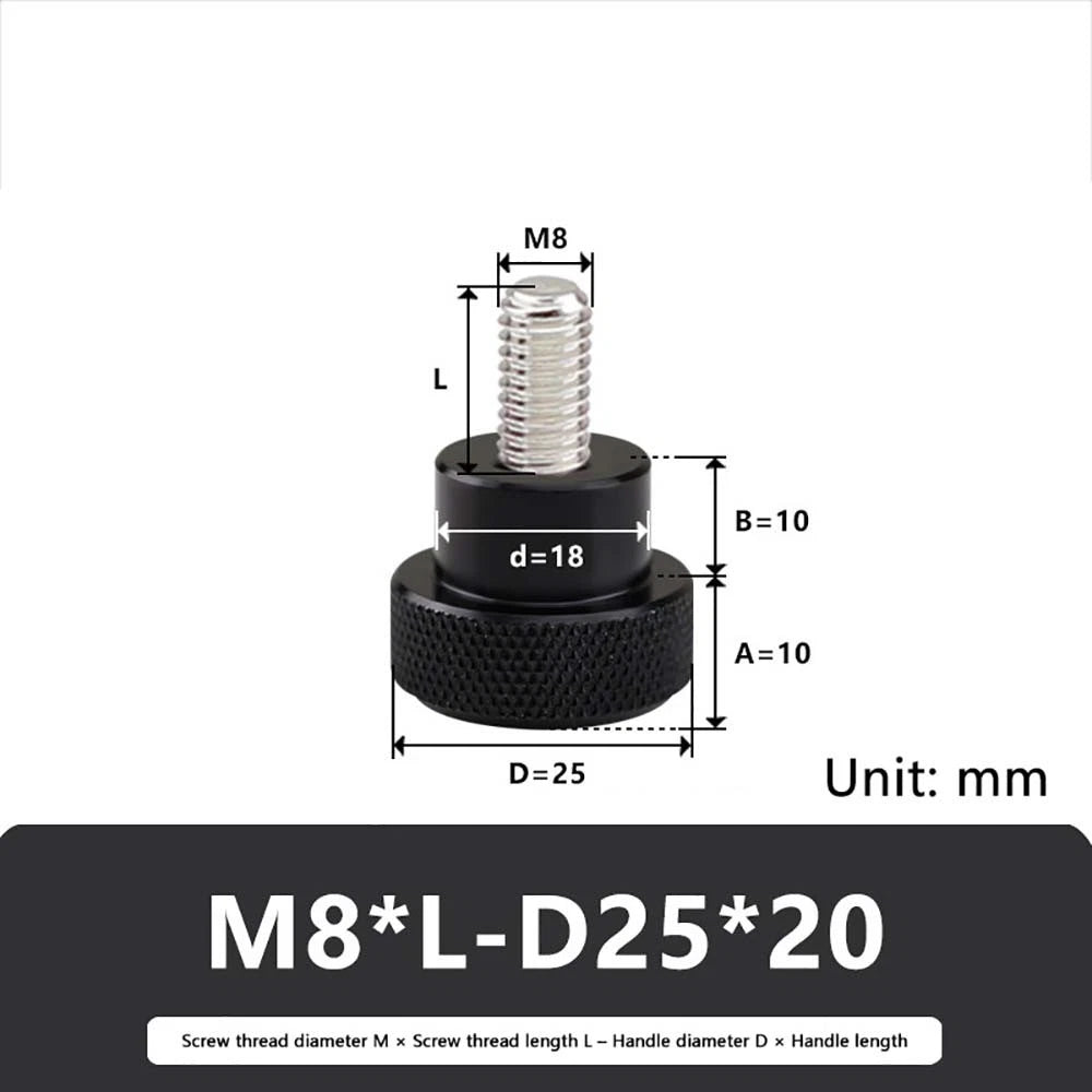 M6 M10 Knurled Thumb Screws Hand Grip Knob Bolt Stainless Steel & Aluminum Alloy