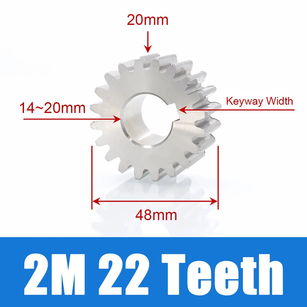 1/1.5/2 Mod 12~120 Teeth, Flat Gear Cylindrical Gear, Spur Gears Stainless Steel
